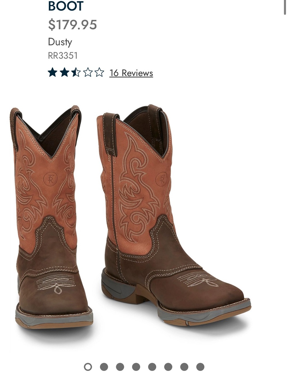 Tony Lama Dusty Brown and Tan Western Work Boots